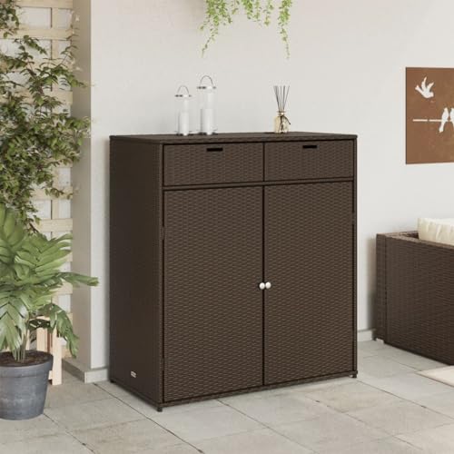 Faroom Rattan Gartenschrank Auflagenbox, Geräteschrank, Beistellschrank, Balkonschrank, Terrassenschrank, 2 stöckiger Gärtnerschrank, Aufbewahrungsbehälter für Garten 105 x 55 x 113 cm, Braun Faroom Rattan Gartenschrank Auflagenbox, Geräteschrank, Beistellschrank, Balkonschrank, Terrassenschrank, 2 stöckiger Gärtnerschrank, Aufbewahrungsbehälter für Garten 105 x 55 x 113 cm, Braun von Faroom