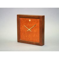 Kirschfurnier Und Nussbaum Holz Wand/Mantel Uhr 9 Zoll Quadratisch von FarthingWoodwork