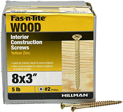 Fas-n-Tite 48814 Holzschraube, verzinkt, für Innenbereich, 5 kg, in Box (#8 x 3), Weiß von Fas-n-Tite