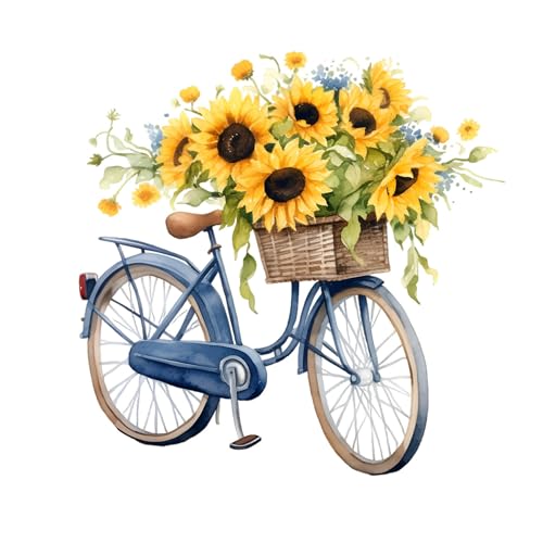 20 Servietten Blumen Fahrrad mit Sonnenblumen als Tischdeko. Papierservietten mit Motiv. Auch für Decoupage und Serviettentechnik 33x33cm von Fasana