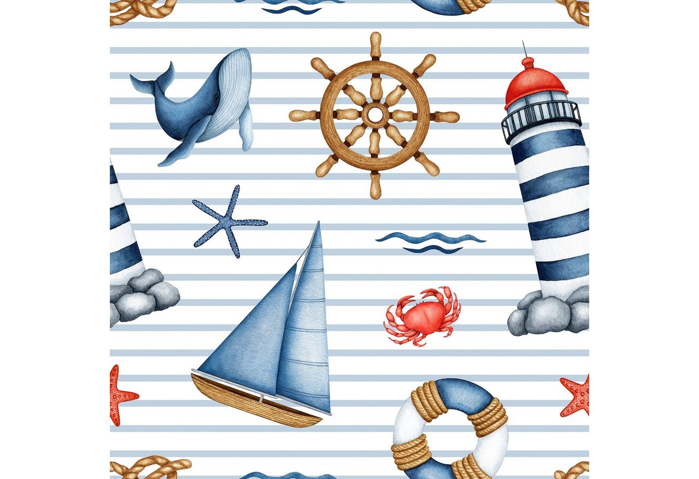 Fasana Papierserviette 20 Servietten Ahoi 33x33cm, (20 St) von Fasana