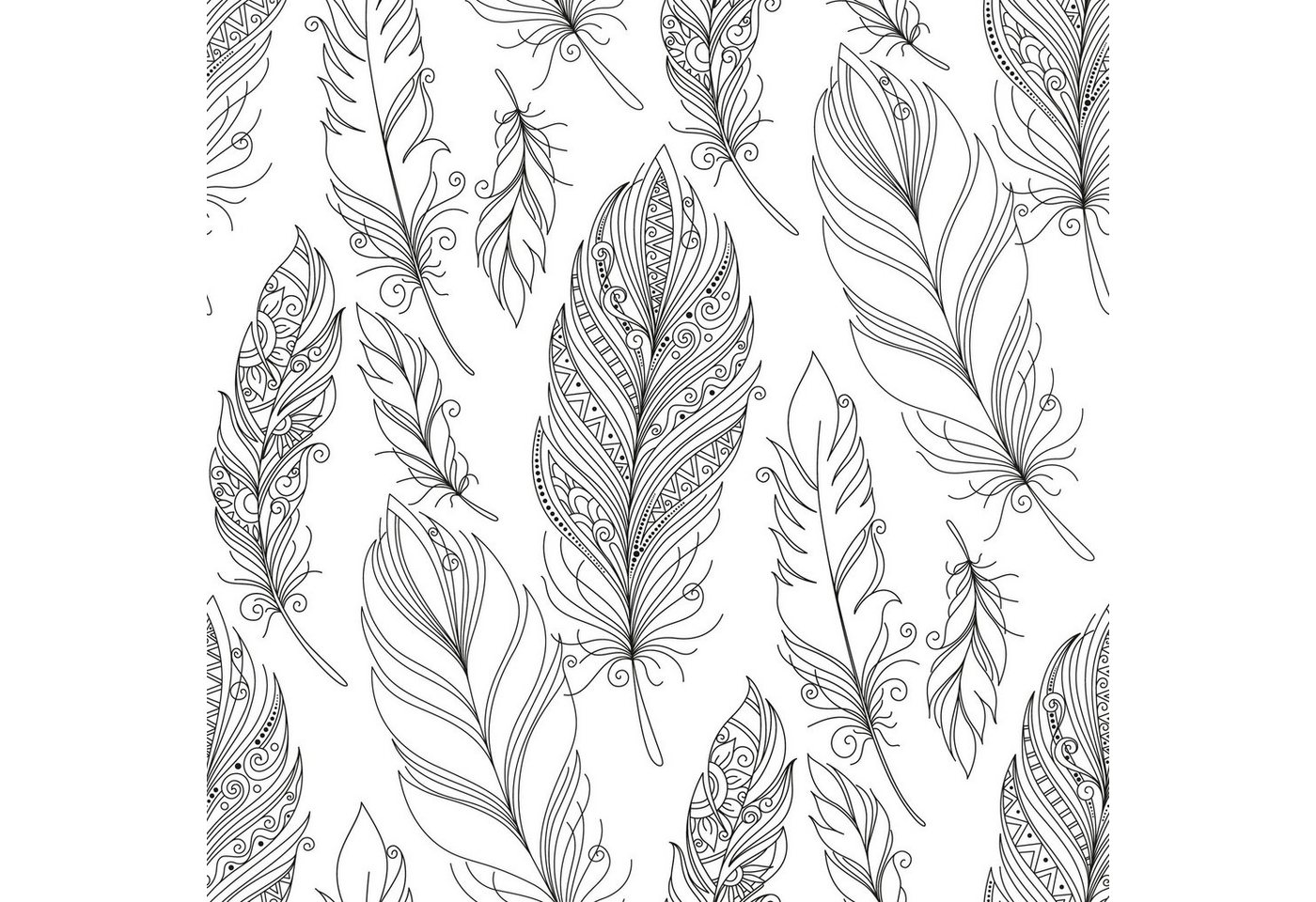 Fasana Papierserviette 20 Servietten Bohemian Feathers 33x33cm, (20 St) von Fasana