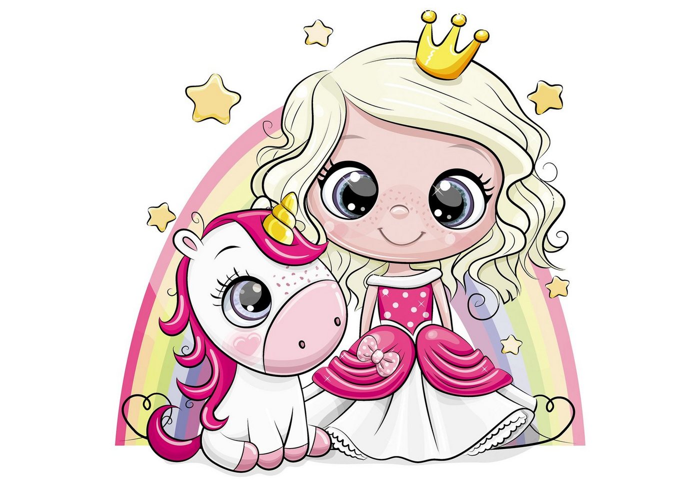 Fasana Papierserviette 20 Servietten Cartoon Princess & Unicorn 33x33cm, (20 St) von Fasana