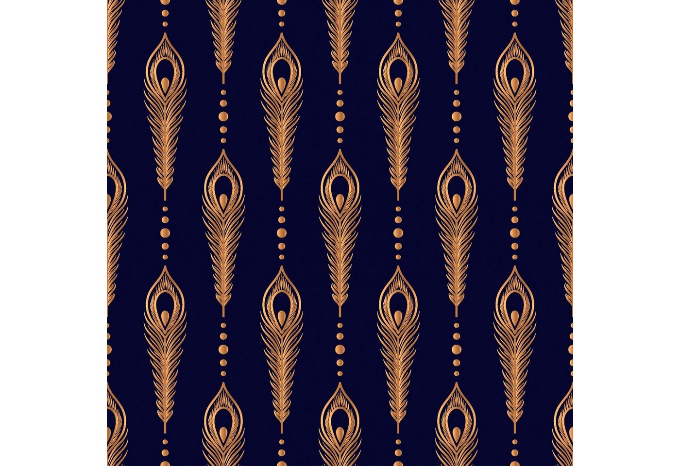 Fasana Papierserviette 20 Servietten Golden Peacock Feathers 33x33cm, (20 St) von Fasana