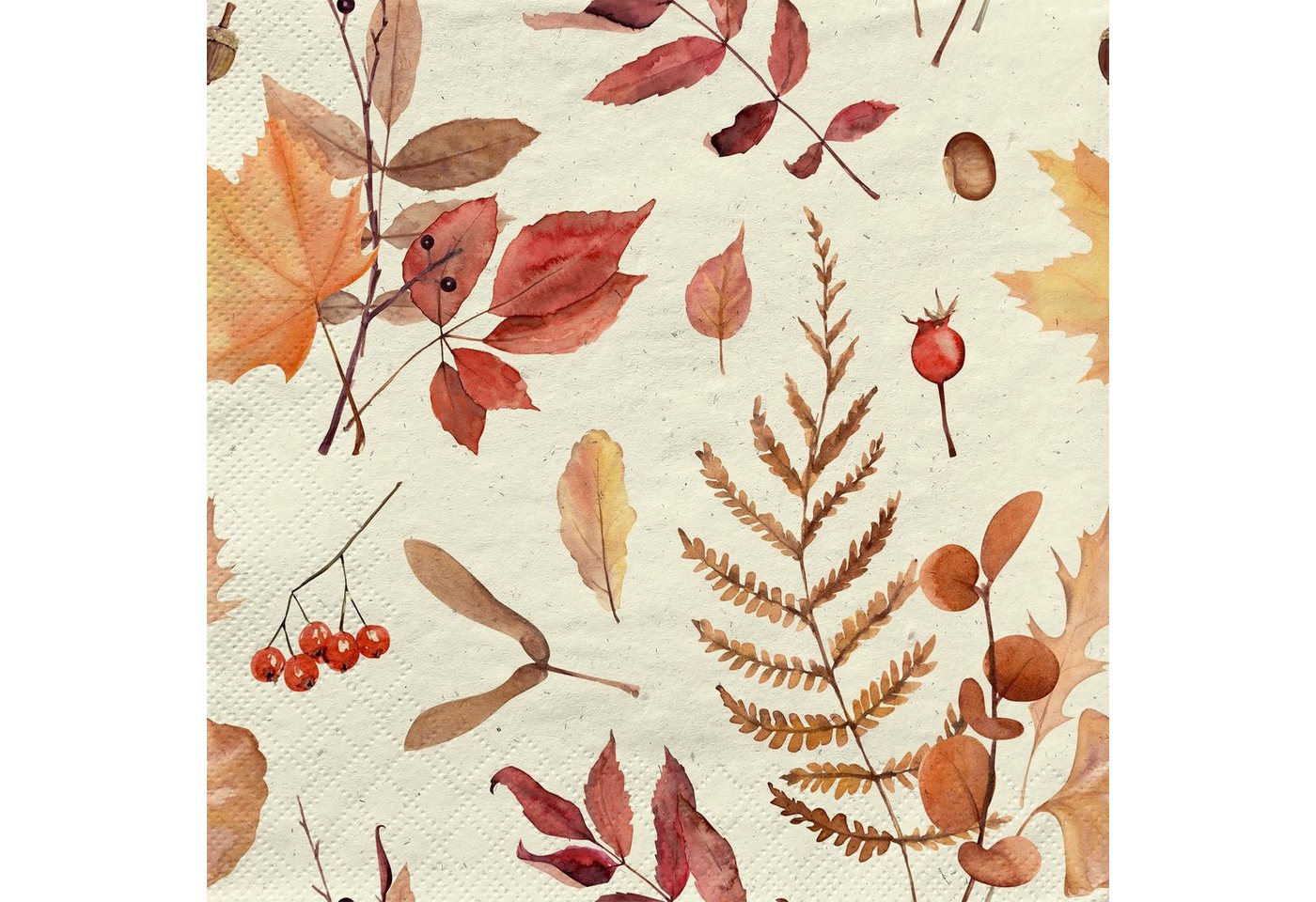 Fasana Papierserviette 20 Servietten Gras Autumn Love 33x33cm, (20 St) von Fasana