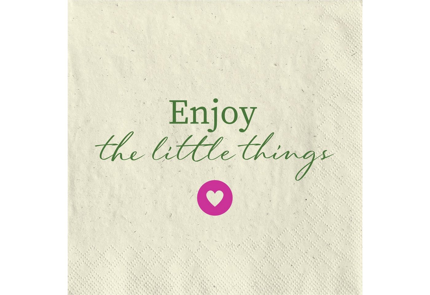 Fasana Papierserviette 20 Servietten Gras Enjoy the little Things 33x33cm, (20 St) von Fasana