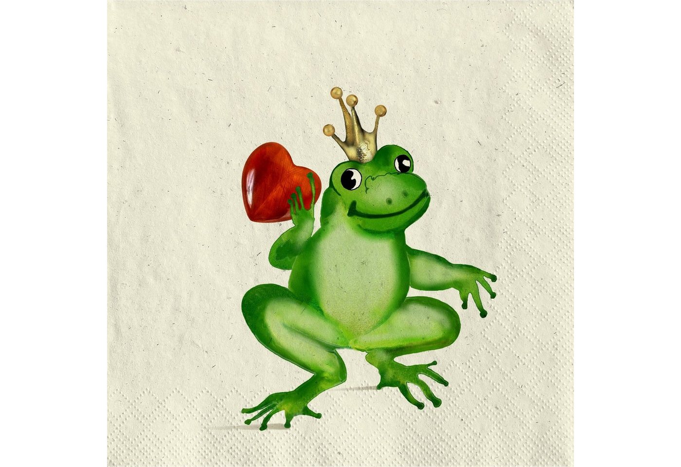 Fasana Papierserviette 20 Servietten Gras Frog Prince 33x33cm, (20 St) von Fasana