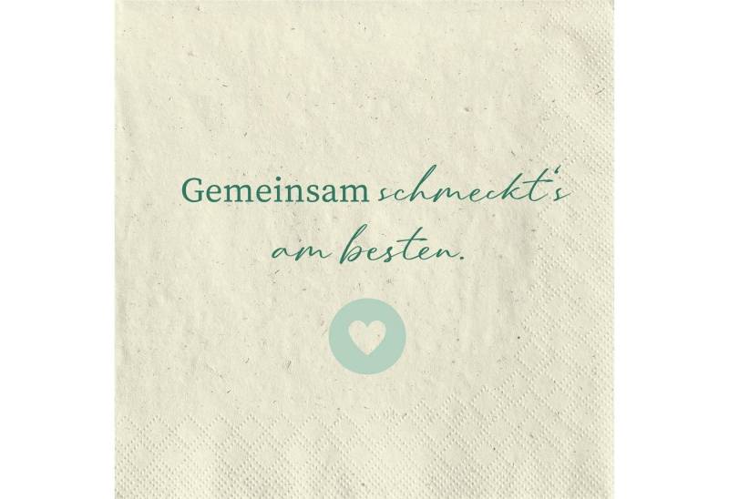 Fasana Papierserviette 20 Servietten Gras Gemeinsam schmeckts 33x33cm, (20 St) von Fasana