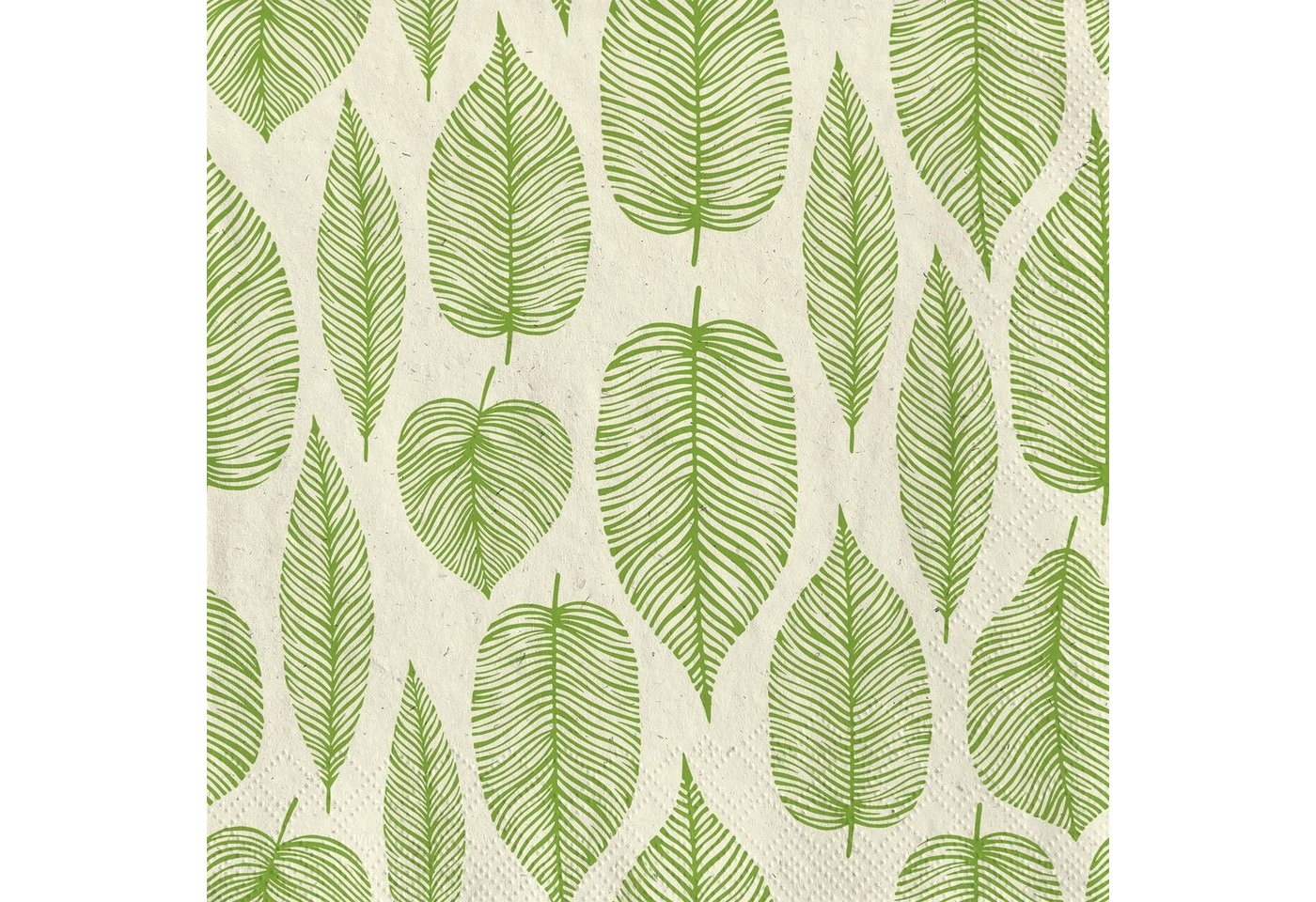 Fasana Papierserviette 20 Servietten Gras Green Leaves 33x33cm, (20 St) von Fasana