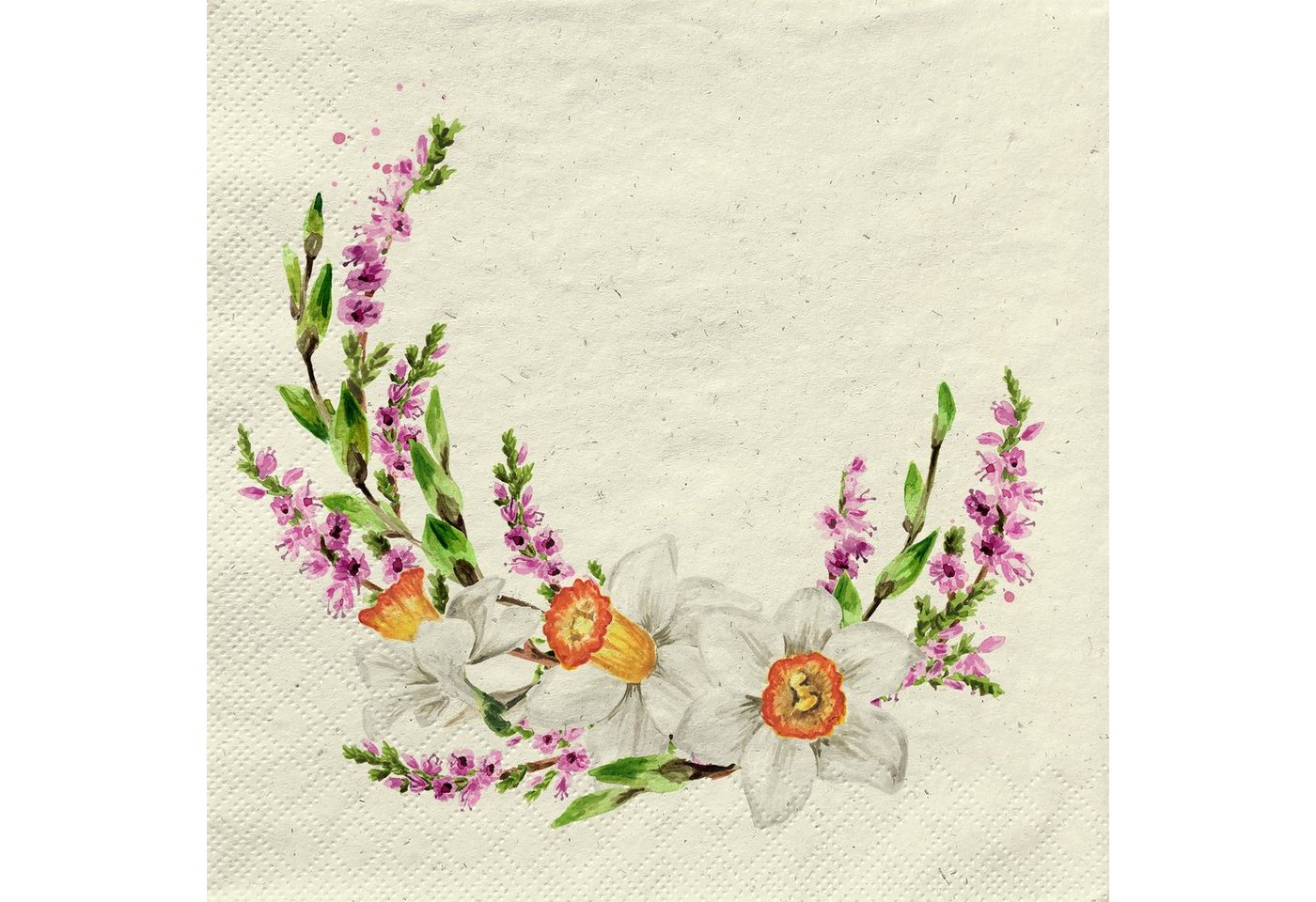 Fasana Papierserviette 20 Servietten Gras Spring Romance 33x33cm, (20 St) von Fasana