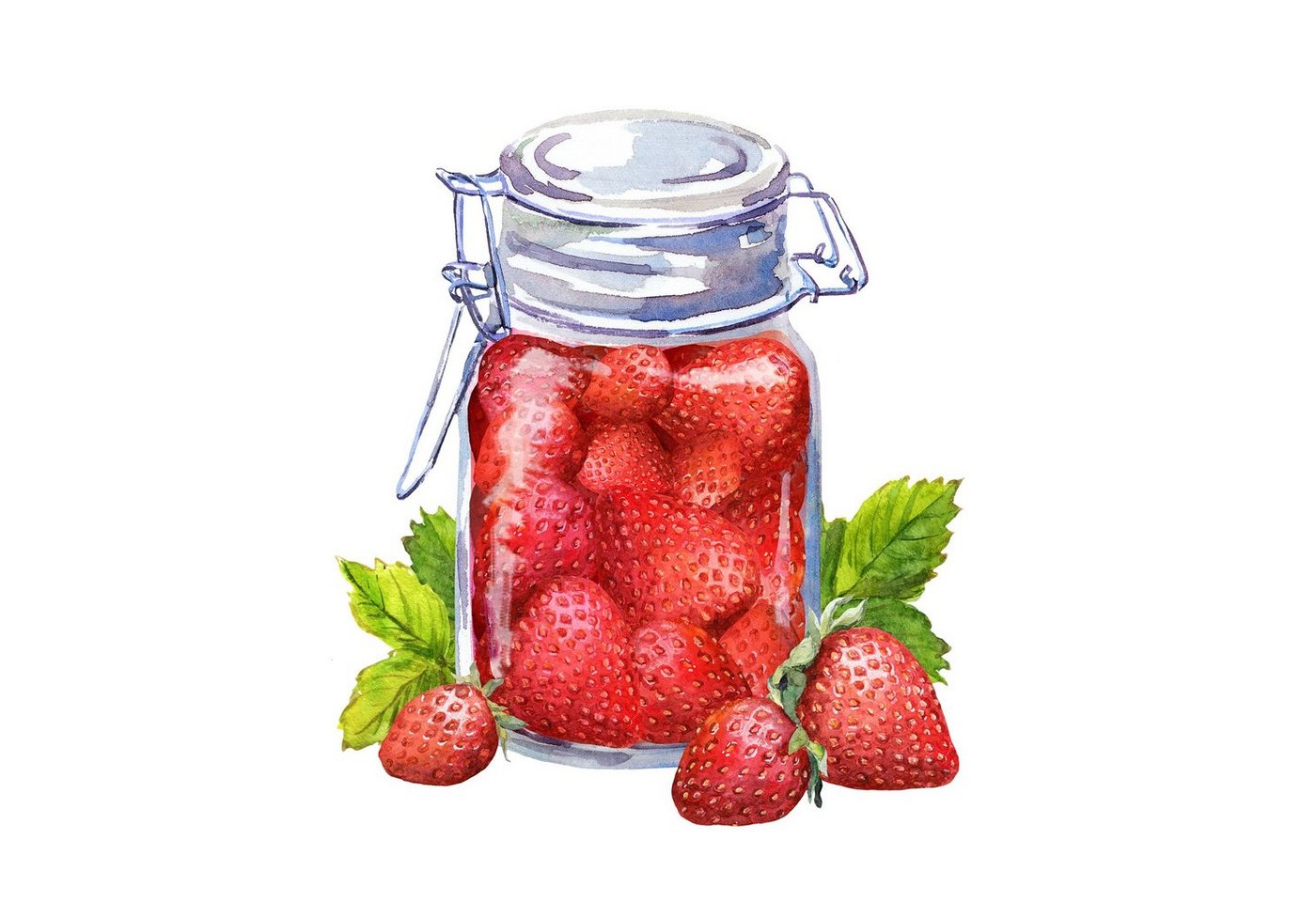 Fasana Papierserviette 20 Servietten Happy with Strawberry 33x33cm, (20 St) von Fasana