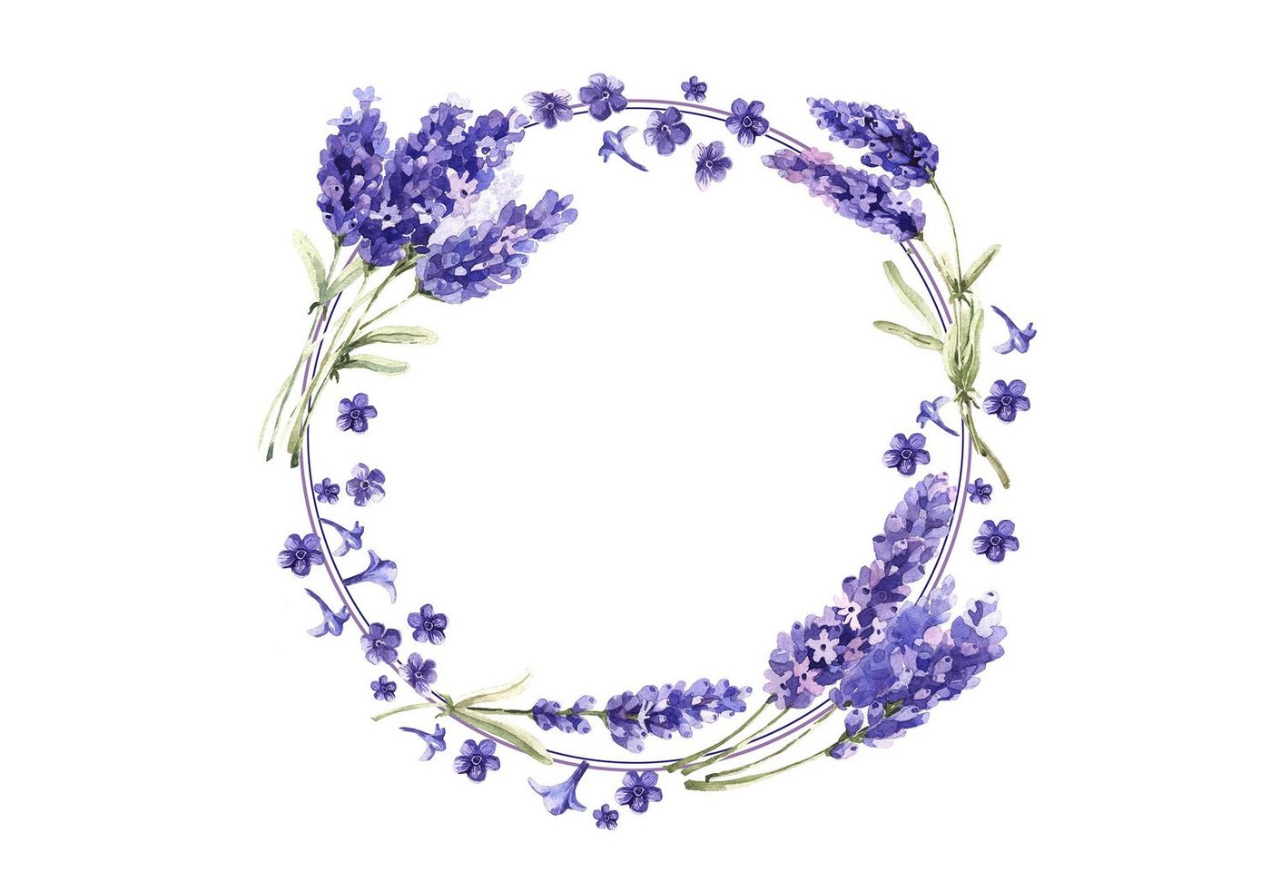 Fasana Papierserviette 20 Servietten Lavender Wreath 33x33cm, (20 St) von Fasana