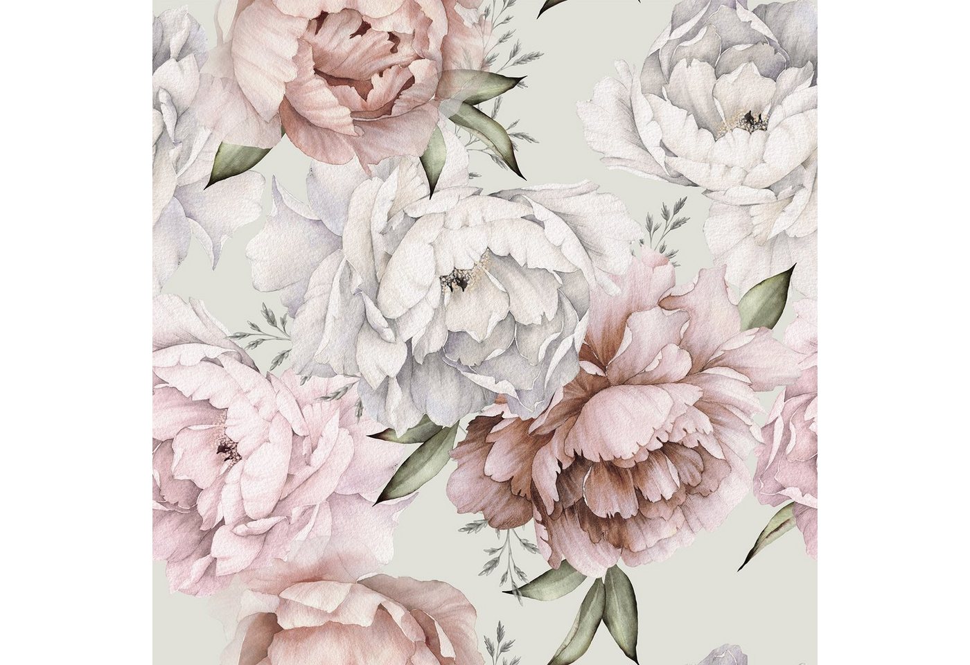 Fasana Papierserviette 20 Servietten Peonies on cream 33x33cm, (20 St) von Fasana