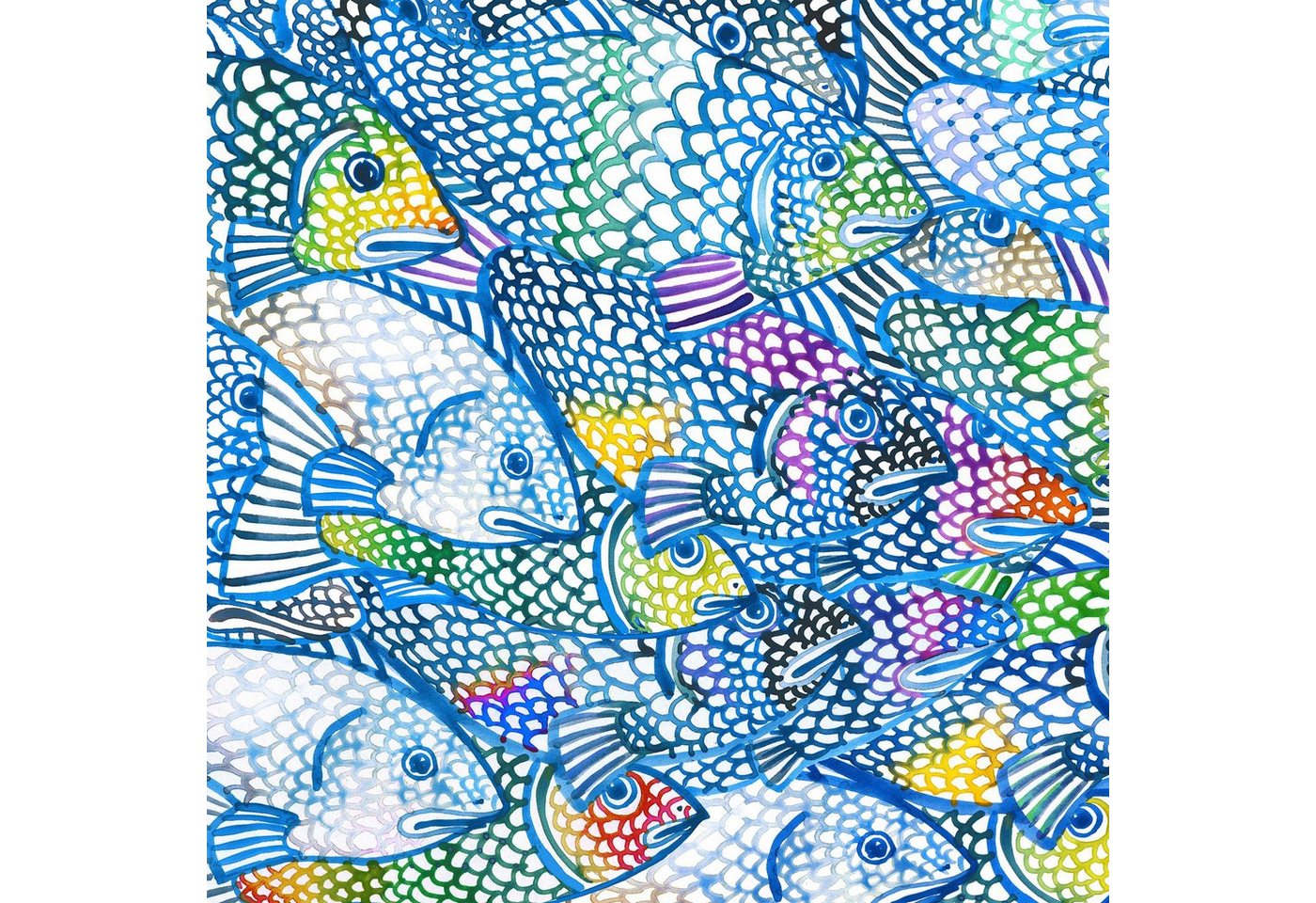 Fasana Papierserviette 20 Servietten Rainbow Fishes 33x33cm, (20 St) von Fasana