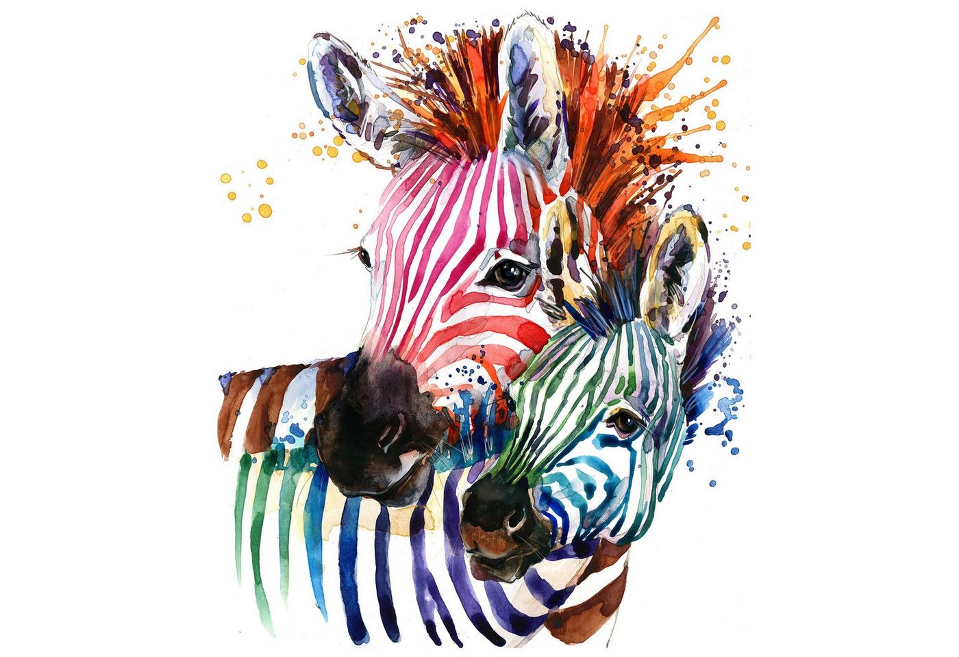 Fasana Papierserviette 20 Servietten Rainbow Zebras 33x33cm, (20 St) von Fasana