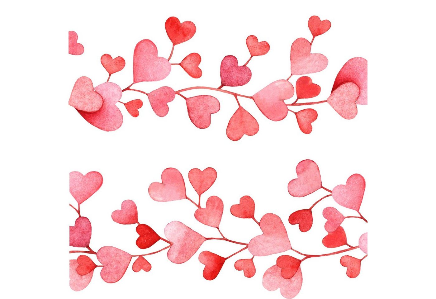 Fasana Papierserviette 20 Servietten Red Hearts Pattern 33x33cm, (20 St) von Fasana