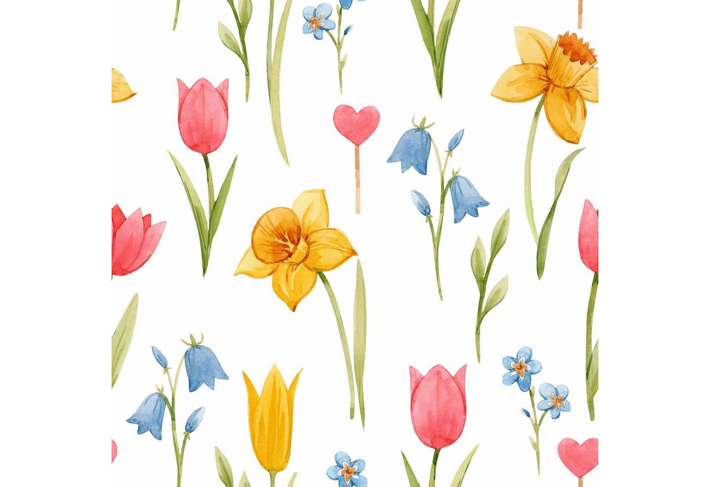 Fasana Papierserviette 20 Servietten Spring Flowers 33x33cm, (20 St) von Fasana