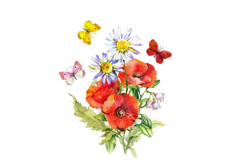 Fasana Papierserviette 20 Servietten Wild Poppy 33x33cm, (20 St) von Fasana