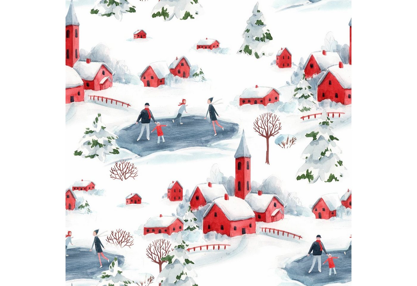 Fasana Papierserviette 20 Servietten Winter Wonderland 33x33cm, (20 St) von Fasana