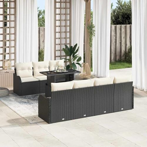 8-teiliges Garten Sofa Set mit Kissen Schwarz Poly Rattan, 2-Sitzer Garten Sofa mit Kissen Schwarz Poly Rattan, Garten-Salon Lounge für stilvolle Abende im Freien3348403 8-teiliges Garten Sofa Set mit Kissen Schwarz Poly Rattan, 2-Sitzer Garten Sofa mit Kissen Schwarz Poly Rattan, Garten-Salon Lounge für stilvolle Abende im Freien3348403 von Fasba