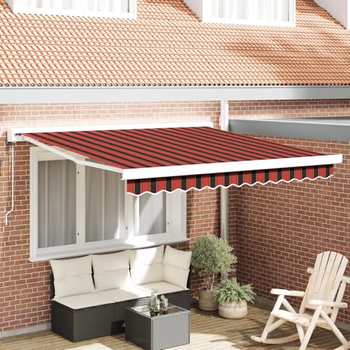 Automatische Ausziehbare Markise Orange und Braun 300x250 cm, Außenmarkise Gelenkarmmarkise für Wohnmobil Hauseingang Terrasse Eingangsbereich Café3329950 von Fasba