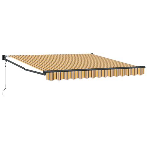 Automatische Einziehbare Markise Multicolour Stripe 350x250 cm, Außenmarkise Gelenkarmmarkise für Wohnmobil Hauseingang Terrasse Eingangsbereich Café3330314 von Fasba