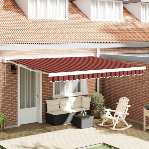 Automatische Einziehbare Markise Orange und Braun 400x300 cm, Außenmarkise Gelenkarmmarkise für Wohnmobil Hauseingang Terrasse Eingangsbereich Café3330517 von Fasba