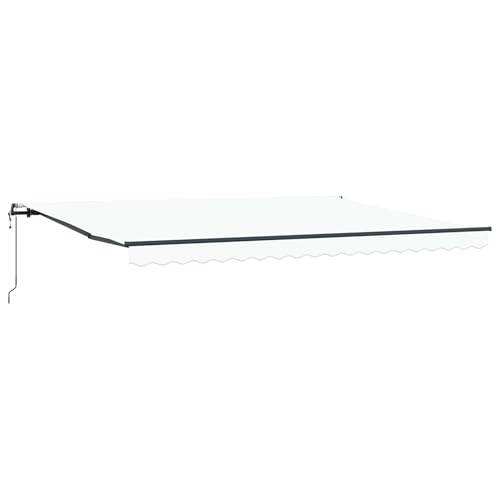 Automatische Einziehbare Markise Weiß 450x300 cm, Außenmarkise Gelenkarmmarkise für Wohnmobil Hauseingang Terrasse Eingangsbereich Café3330989 von Fasba