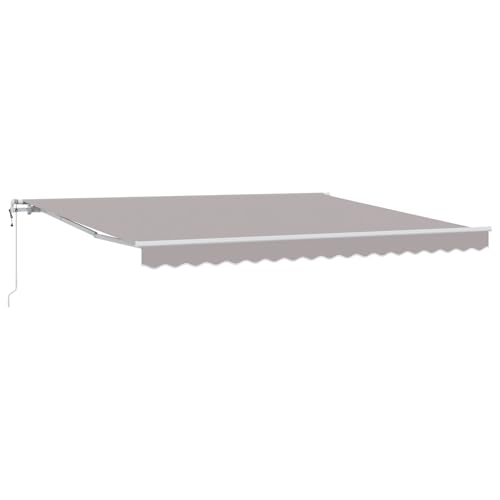 Automatische einziehbare Markise Hellgrau 400x350 cm, Außenmarkise Gelenkarmmarkise für Wohnmobil Hauseingang Terrasse Eingangsbereich Café3330801 von Fasba