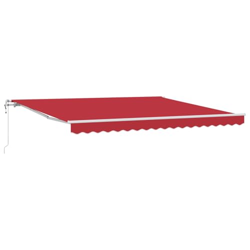 Automatische einziehbare Markise Rot 400x300 cm, Außenmarkise Gelenkarmmarkise für Wohnmobil Hauseingang Terrasse Eingangsbereich Café3330689 von Fasba