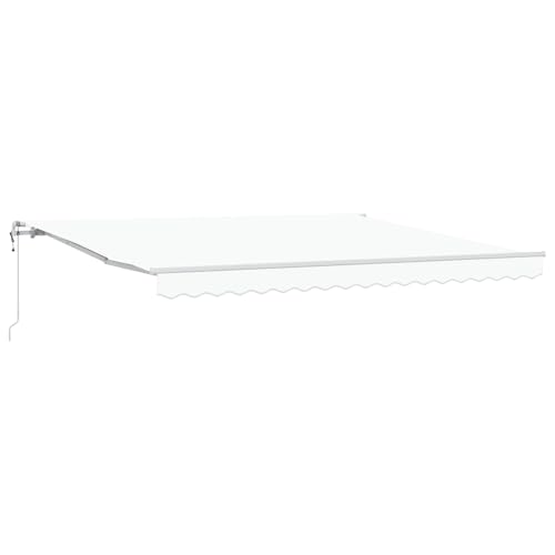 Automatische einziehbare Markise Weiß 400x350 cm, Außenmarkise Gelenkarmmarkise für Wohnmobil Hauseingang Terrasse Eingangsbereich Café3330793 von Fasba