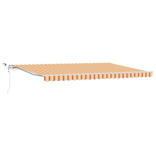 Automatische einziehbare Markise mit LED in Gelb und Orange 500x300 cm, Außenmarkise Gelenkarmmarkise für Wohnmobil Hauseingang Terrasse Eingangsbereich Café3331246 von Fasba