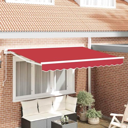Einziehbare Markise Rot 350x200 cm Stoff, Außenmarkise Gelenkarmmarkise für Wohnmobil Hauseingang Terrasse Eingangsbereich Café3329745 von Fasba