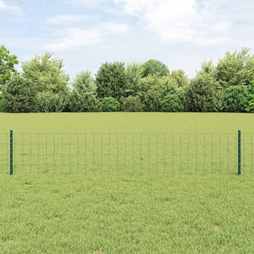 Euro Zaun mit 5 U-Posts Grün 0.4x10 m Stahl, Zaunpfosten Pfosten Weidenetze für Weidezaun Bauernhof Vieh Haustierschutz3335988 von Fasba