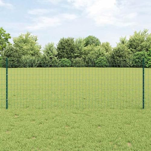 Eurozaun mit 5 U-Posts Grün 0,8x10 m Stahl, Zaunpfosten Pfosten Weidenetze für Weidezaun Bauernhof Vieh Haustierschutz3335974 von Fasba