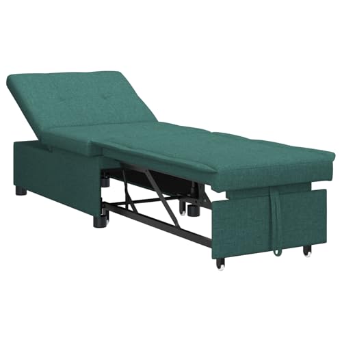 Fasba 3-in-1 Schlafsofa - Ausziehbares Design in dunklem Grün, Tagesbett Multifunktionsbett für Wohnzimmer Homeoffice Gästebereich von Fasba