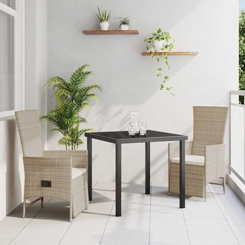 Fasba 3-teiliges Garten-Dining-Set mit Kissen Beiges Poly-Rattan, Gartengarnitur Sitzgarnitur Loungemöbel Set for Loungebereich Terrasse Hotel3379471 von Fasba