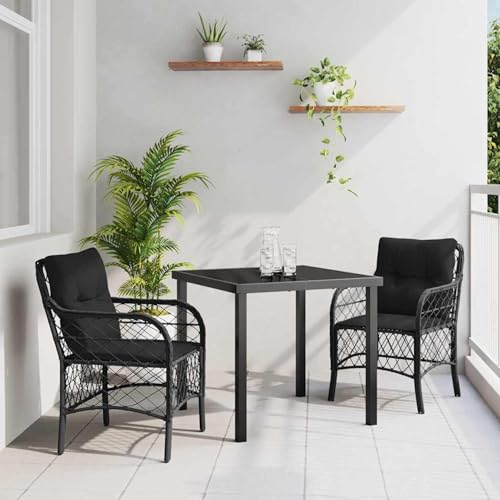 Fasba 3-teiliges Garten-ESS-Set mit Kissen Schwarz Poly-Rattan, Gartengarnitur Sitzgarnitur Loungemöbel Set for Loungebereich Terrasse Hotel3380204 Fasba 3-teiliges Garten-ESS-Set mit Kissen Schwarz Poly-Rattan, Gartengarnitur Sitzgarnitur Loungemöbel Set for Loungebereich Terrasse Hotel3380204 von Fasba
