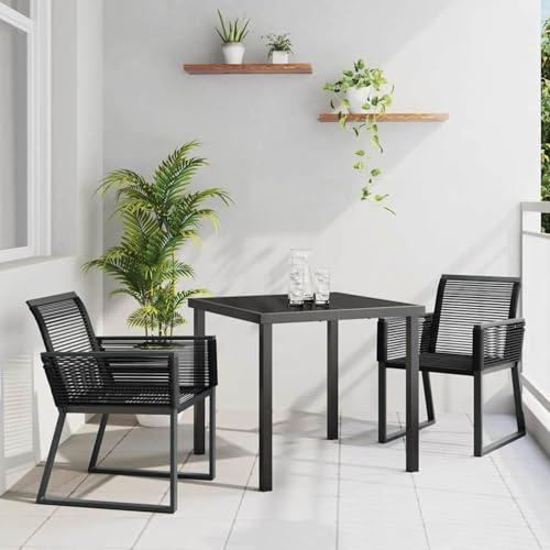 Fasba 3-teiliges Garten-Essset Schwarz Poly-Rattan, Gartengarnitur Sitzgarnitur Loungemöbel Set for Loungebereich Terrasse Hotel3379310 Fasba 3-teiliges Garten-Essset Schwarz Poly-Rattan, Gartengarnitur Sitzgarnitur Loungemöbel Set for Loungebereich Terrasse Hotel3379310 von Fasba