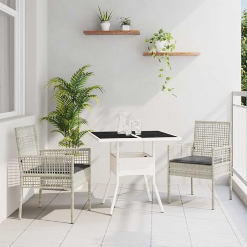 Fasba 3-teiliges Garten-Esszimmer-Set Hellgrau Poly Rattan, Gartengarnitur Sitzgarnitur Loungemöbel Set for Loungebereich Terrasse Hotel3334933 Fasba 3-teiliges Garten-Esszimmer-Set Hellgrau Poly Rattan, Gartengarnitur Sitzgarnitur Loungemöbel Set for Loungebereich Terrasse Hotel3334933 von Fasba