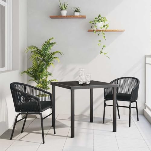 Fasba 3-teiliges Garten-Esszimmer Set Schwarz Poly Rattan, Gartengarnitur Sitzgarnitur Loungemöbel Set for Loungebereich Terrasse Hotel3379345 Fasba 3-teiliges Garten-Esszimmer Set Schwarz Poly Rattan, Gartengarnitur Sitzgarnitur Loungemöbel Set for Loungebereich Terrasse Hotel3379345 von Fasba