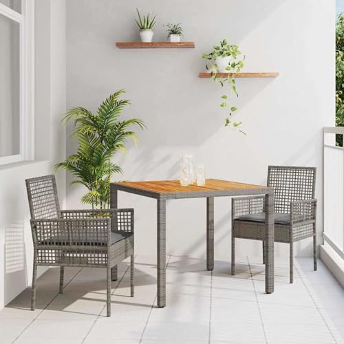 Fasba 3-teiliges Gartenset mit Kissen in grau aus Poly Rattan, Gartengarnitur Sitzgarnitur Loungemöbel Set for Loungebereich Terrasse Hotel3334909 von Fasba