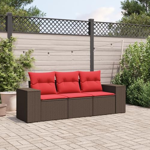 Fasba 3-teiliges Gartensofa-Set mit Kissen, braun, Polyrattan, Gartenmöbel Lounge Set für stilvolle Abende im Freien3222263 Fasba 3-teiliges Gartensofa-Set mit Kissen, braun, Polyrattan, Gartenmöbel Lounge Set für stilvolle Abende im Freien3222263 von Fasba