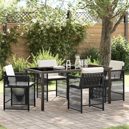 Fasba 5-teiliges Garten Essset mit Kissen Schwarz Poly-Rattan, Gartengarnitur Sitzgarnitur Loungemöbel Set for Loungebereich Terrasse Hotel3380771 Fasba 5-teiliges Garten Essset mit Kissen Schwarz Poly-Rattan, Gartengarnitur Sitzgarnitur Loungemöbel Set for Loungebereich Terrasse Hotel3380771 von Fasba