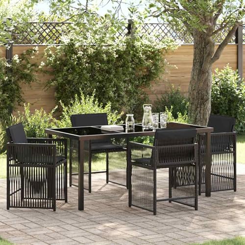 Fasba 5-teiliges Garten-Esszimmer mit Kissen Schwarz Poly-Rattan, Gartengarnitur Sitzgarnitur Loungemöbel Set for Loungebereich Terrasse Hotel3380775 Fasba 5-teiliges Garten-Esszimmer mit Kissen Schwarz Poly-Rattan, Gartengarnitur Sitzgarnitur Loungemöbel Set for Loungebereich Terrasse Hotel3380775 von Fasba