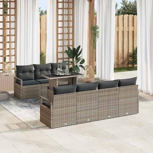 Fasba 8-teiliges Gartensofa Set mit Kissen Grau Poly Rattan, 2-Sitzer Gartensofa mit Stauraum und Kissen Grau Poly Rattan, Garten-Salon Lounge für stilvolle Abende im Freien3357502 Fasba 8-teiliges Gartensofa Set mit Kissen Grau Poly Rattan, 2-Sitzer Gartensofa mit Stauraum und Kissen Grau Poly Rattan, Garten-Salon Lounge für stilvolle Abende im Freien3357502 von Fasba