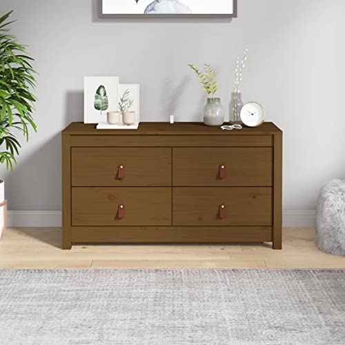 Fasba Beistellschrank Sideboard Kommode Anrichte Schrank Mehrzweckschrank Standschrank Wohnzimmer Honigbraun 100x40x54 cm Massivholz Kiefer von Fasba