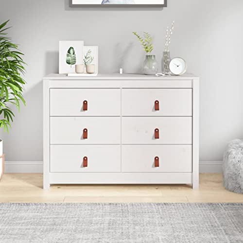 Fasba Beistellschrank Sideboard Kommode Anrichte Schrank Mehrzweckschrank Standschrank Wohnzimmer Weiß 100x40x72 cm Massivholz Kiefer von Fasba