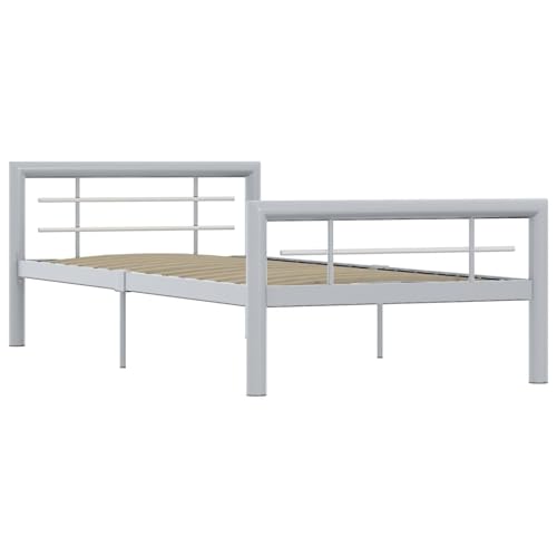 Fasba Bettgestell Grau und Weiß Metall 90×200 cm, Doppelbett/Einzelbetten Bettrahmen für Wohnheim Schlafzimmer Gästezimmer284556 Fasba Bettgestell Grau und Weiß Metall 90×200 cm, Doppelbett/Einzelbetten Bettrahmen für Wohnheim Schlafzimmer Gästezimmer284556 von Fasba