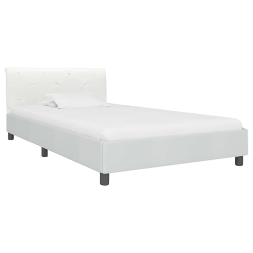Fasba Bettgestell Weiß Kunstleder 90 x 200 cm, Doppelbett/Einzelbetten Bettrahmen für Wohnheim Schlafzimmer Gästezimmer284870 Fasba Bettgestell Weiß Kunstleder 90 x 200 cm, Doppelbett/Einzelbetten Bettrahmen für Wohnheim Schlafzimmer Gästezimmer284870 von Fasba